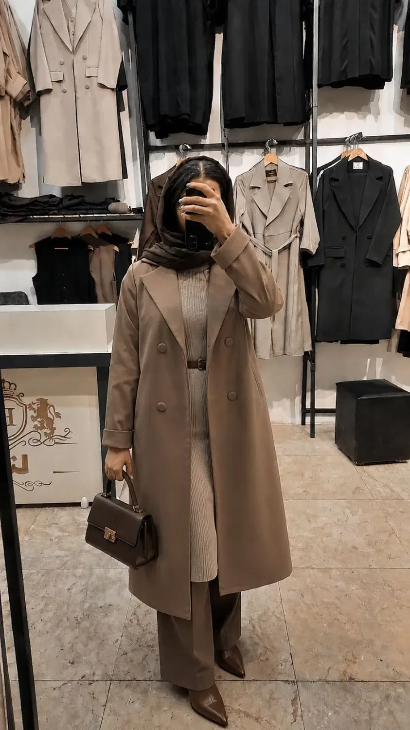 مانتو قهوه ای شیک